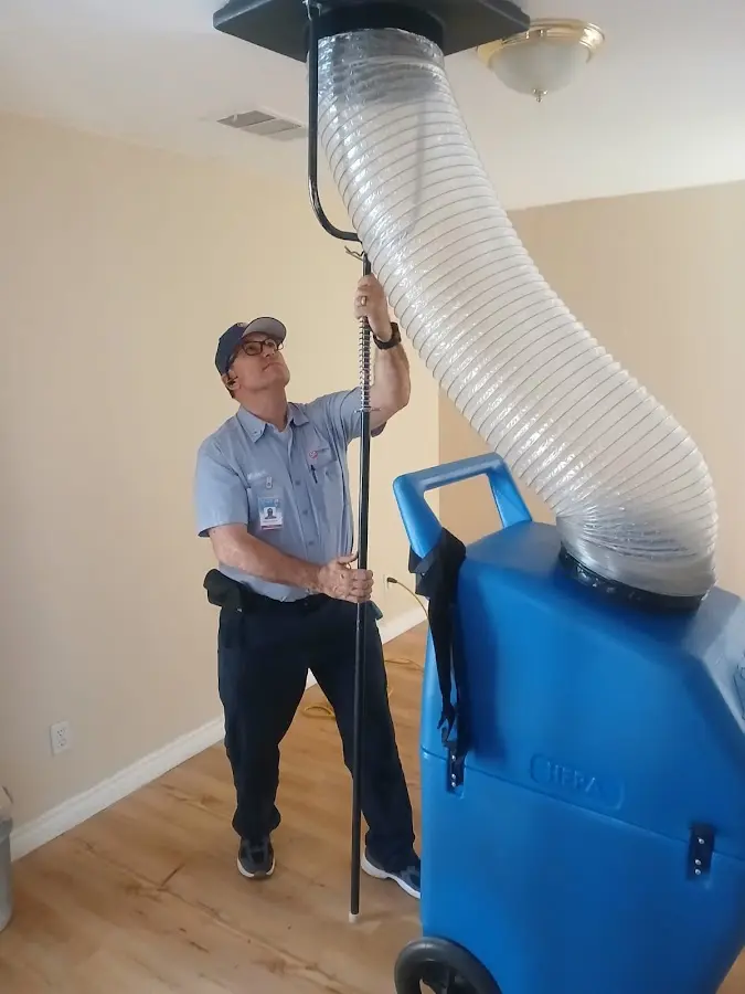 Mini Split Installation technician using HEPA equipment in Richland